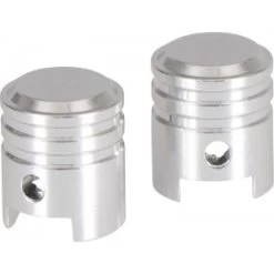 2 Bouchons De Valve BIKE PARTS Caps PISTON Shrader Argent